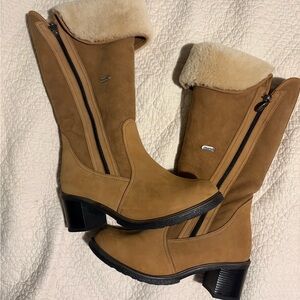 Heeled Winter Boots with Faux Fur Lining